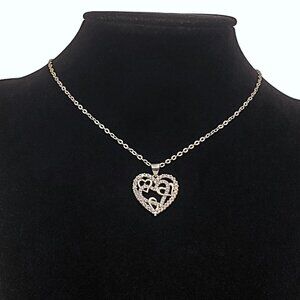 925 Silver Womens 1ct Diamond Heart Pendant Necklace Ladies New 16" 18" Jewelry